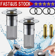 2-Pack Sink Stopper Hair Catcher Bathroom Pop Up Sink Drain Strainer Filter Plug
