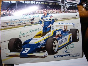 BOBBY UNSER - Cooper Tires AUTOGRAPHED SIGNED PHOTOGRAPH 1981 1st Indy 500