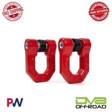 DV8 Offroad Elite Series 3/4" D-Ring Shackles Pair Red UNSK-01RD