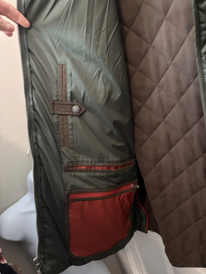 Peter Millar Men's Suffolk Quilted Jacket Travel Coat Olive Green Large - Image 4 of 4