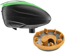 Dye Rotor LTR Paintball Loader with Freeflow Funnel Kit - BLACK/LIME