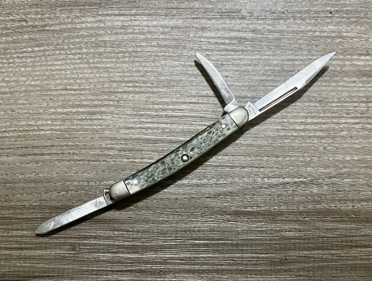 Vintage Western USA S-244 3 Blade Folding Pocketknife Mini