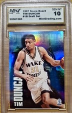 Tim Duncan Rare Rookie Card 1997 Score Board Draft Day RC PSA 10 Gem Mint. rookie card picture