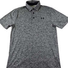 Under Armour Mens Medium Golf Shirt Playoff Polo Grey Performance