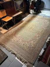 Vintage Karastan Rug 712 5.9x9  Pink/Green