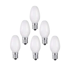 White Night Light Bulbs 6PC