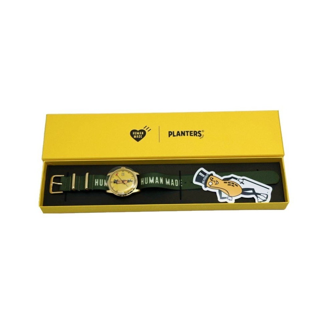 Human Made Men's Watch Mr.PEANUT Military Watch SS Strap Yellow