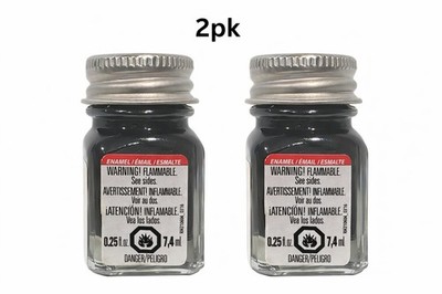 Testors Flat Black Enamel Paint 0.25 fl oz (7.4 ml)  2 Pack   Model Paint-1149TT