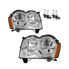 Headlights Assembly for 2005 2006 2007 Jeep Grand Cherokee 4Dr Halogen Headla...