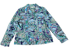 Chico's Button Front Multicolor Psychedelic Retro Jacket. Women's Size 1 US M 