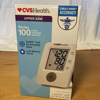 #ad CVS HEALTH UPPER ARM SERIES 100 BLOOD PRESSURE MONITOR MODEL #BP3NG1 1ACVS $5.00