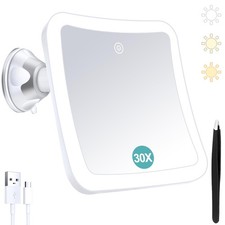 Miroir grossissant avec lumière, Miroir de Maquillage Lumineux grossissant 30x