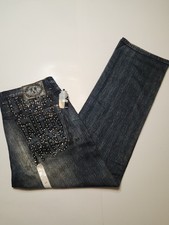 Vintage Y2K Akademiks Fallen Stud Designer Baggy Jeans AKDMKS Mens 44x35 NWT