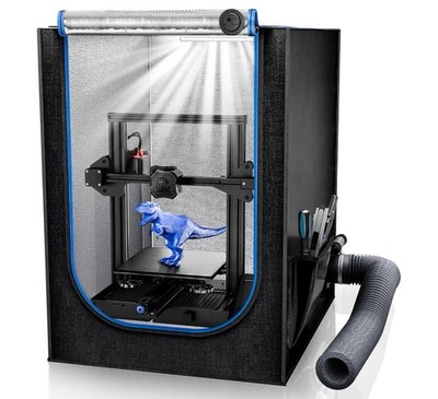 YOOPAI 3D Printer Enclosure with Ventilation Kit & LED, Premium Fireproof Dustpr