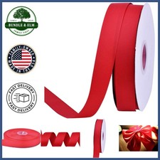 Vibrant Red Grosgrain Ribbon, 50 Yards for Gift Wrapping and Floral Arrangements