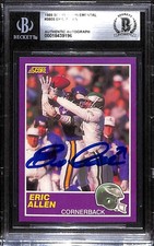 1989 Score Supplemental 380 Eric Allen HOF RC BGS Auto Autograph BAS C102252