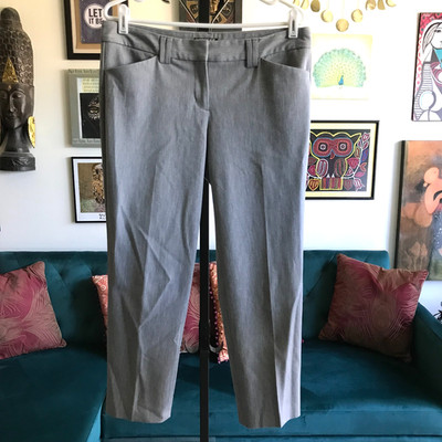 EXPRESS size 8 Stretch Heather Gray EDITOR Cropped Dress Pants