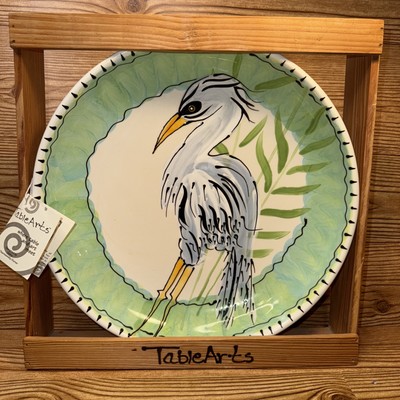 Artables Canada Debra Durrer Handpainted 12 Inch Stork Heron Bowl