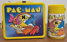 1980 Aladdin - Bally Midway - Pac-Man - Metal Lunchbox w/ Thermos & Tags - New