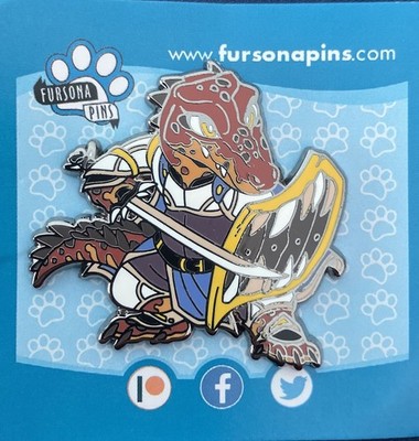 Fursona Pins Gator Fighter Collectable merch Furry Fandom Reptile fun gift