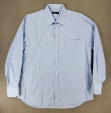 Canali Men's Blue Work Dress Formal Shirt Italy Made Size 17 - 43 Cotton