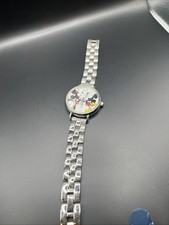 Vintage Accutime Disney Watch Woman Mickey Minnie Mouse 7" NEEDS BATTERY