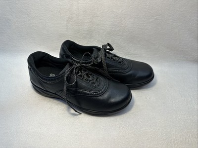 SAS Walk Easy Comfort Shoes Womens 7.5 Walking Diabetic Orthopedic Black LaceUp