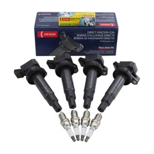 Denso 4 Ignition Coils & 4 Iridium Power Spark Plugs .044 Kit For 1.8L L4 1ZZ-FE