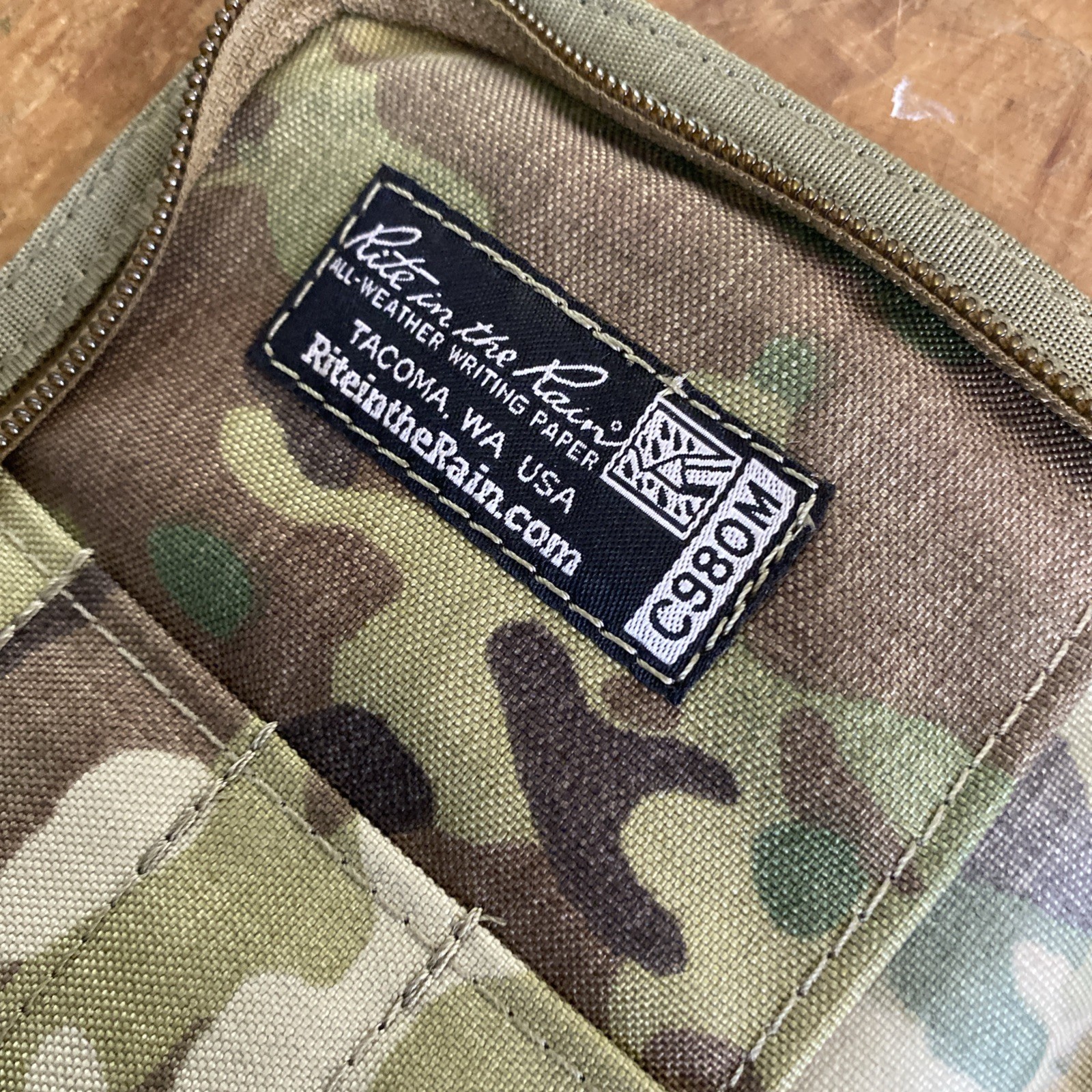 RITE IN THE RAIN C980 Notebook Army Camo Cover Cordura 7.5”x 4.75” Zipper