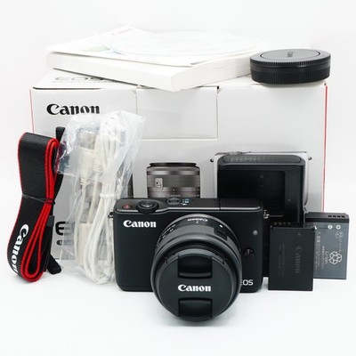 ''Near Mint'' Canon EOS M10 schwarz mit 15-45mm F3.5-6.3 Objektiv Kit #08014