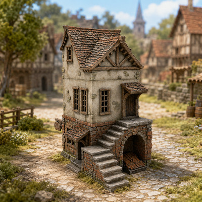 28-32mm Modular Shop Gelände Markt Gebäude DnD RPG Landschaft
