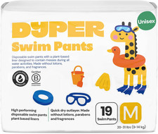 Baby Swim Diapers Size Medium 20-31 Lbs , 19 Count Disposable Swim Pants Pl