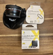 VIVITAR 0.43x Macro Wide-angle Lens w/ Xit Pro Series Filters 58mm