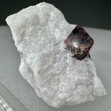 Cristal de espinela rojo fino en mármol: cantera de cresta de cal, Esparta, Nueva Jersey - ¡Raro!