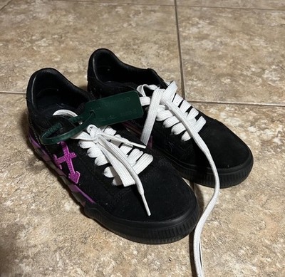 Size 7 - Off-White Vulcanized Low Top Black & Purple Women s (No Box)