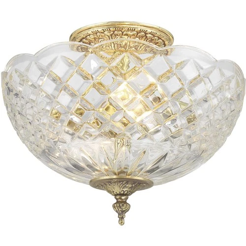 Crystorama 66-CT-OB Milton 2 Light 10 inch Olde Brass Semi Flush Ceiling Light - Picture 1 of 7