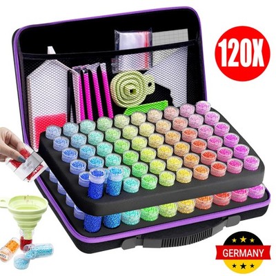 5D Diamond Painting Zubehör 120 Boxen + Koffer Aufbewahrungsbox Diamant Malerei