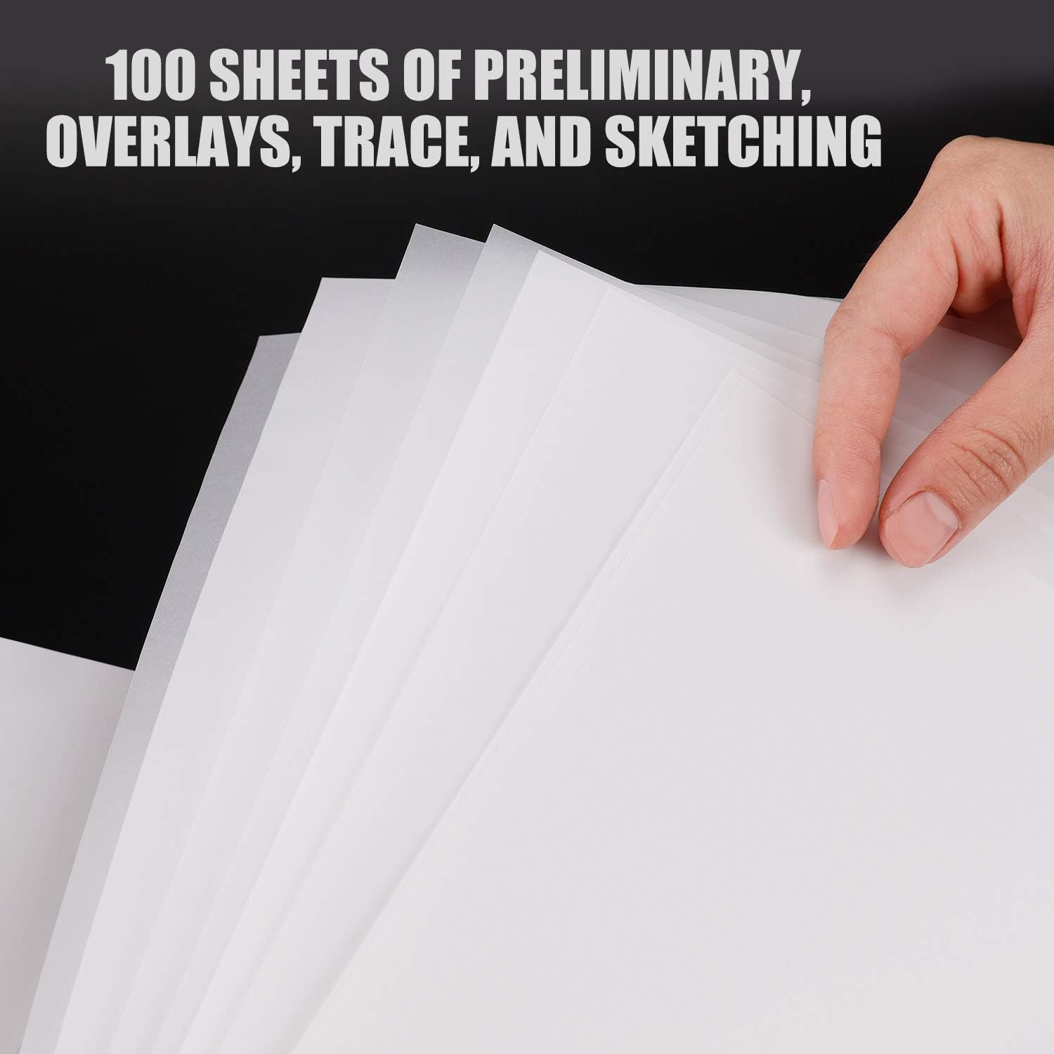 Bachmore 9”x12” Artist’s Tracing Paper Pad, 75 Sheets – Translucent Tracing Pape