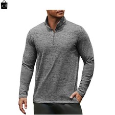 Men's Fleece Long-Sleeved Sweatshirt American Autumn Winter Half-Zip Loose