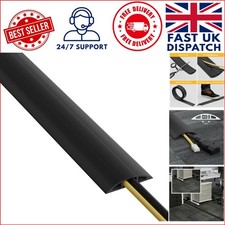 Safety First: 1.8m Floor Cable Protector to Prevent Trip Hazards, Black Finish