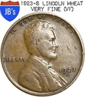 1923-S Lincoln Wheat Cent Penny 1c - VERY FINE (VF)