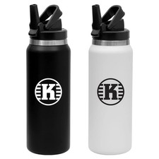 Kastaplast 32oz Stainless Steel Water Bottle w/ Straw - Choose Color