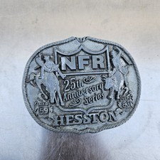 WG13130 VINTAGE 1983 NFR NATIONAL FINALS RODEO 25TH ANNIVERSARY BELT BUCKLE
