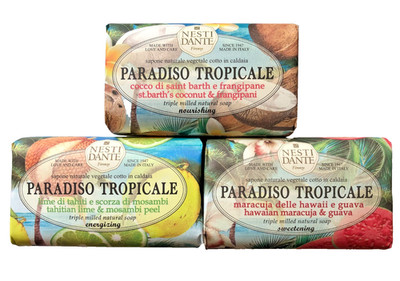 3x 250 g Seife NESTI DANTE Paradiso Tropicale Coco Kokosnuss - Lime - Maracuja