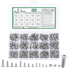 580 Pcs M3 M4 M5 Screws and Nuts Set, Countersunk Bolts and Nuts Assortment, ...