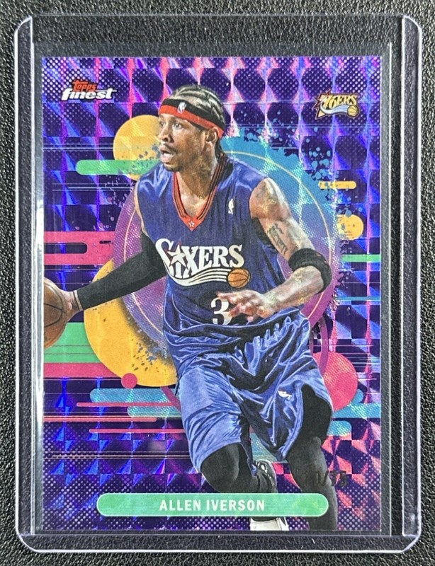 ALLEN IVERSON 2025-26 TOPPS FINEST 191 UNCOMMON PURPLE GEOMETRIC REFRACTOR 10/75