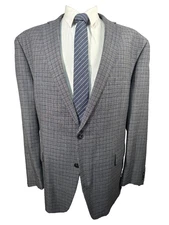 MICHAEL KORS Mens Gray Graph Check BIG & TALL Sport Coat Blazer Jacket 52L