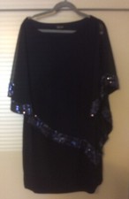 Xscape Women's Party Dress Navy Sequins Size 16 Knee Length