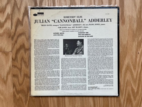 Somethin' Else Cannonball Adderley Vinyl LP 1966 US Blue Note MILES DAVIS - Picture 2 of 3