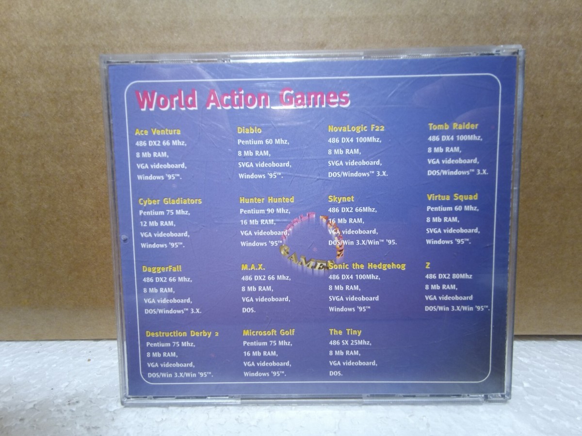 World Action Games CD-ROM 1990s PC Shareware Collection DOS